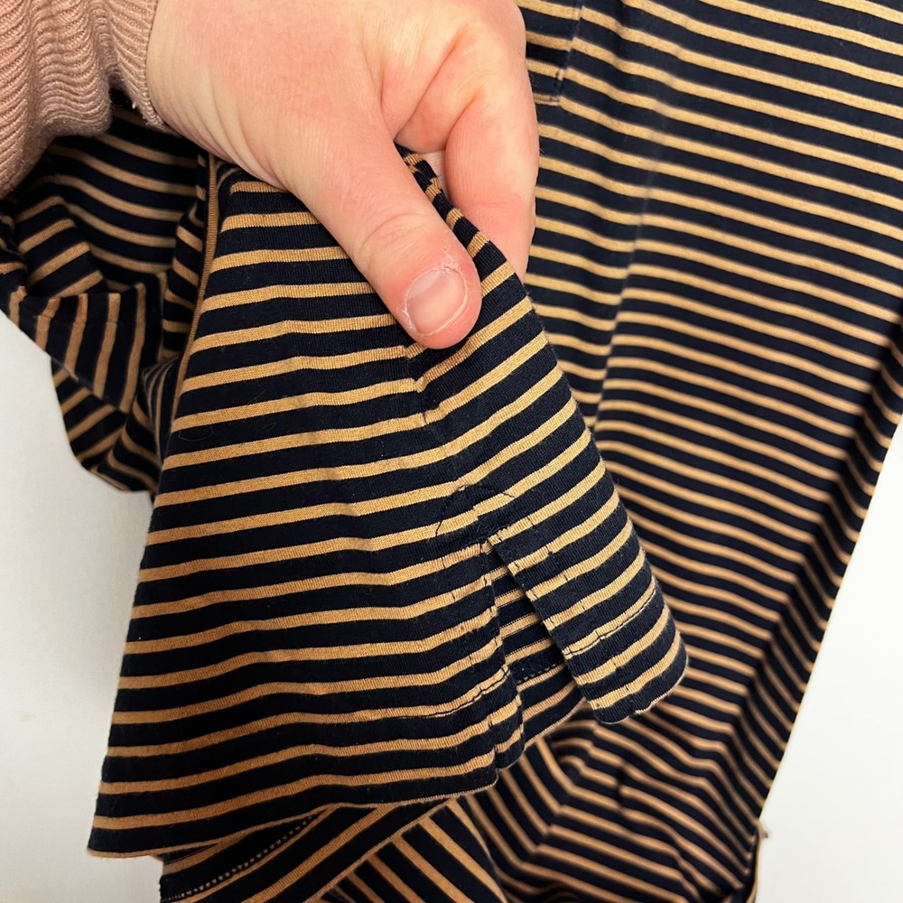 Joey Rodolfo Resort‎ Two Mens Striped Polo Shirts Set of 2 Tan Blue Cream L VTG - Picture 12 of 13